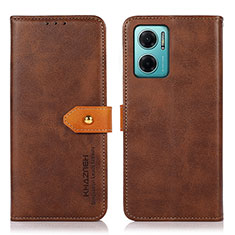 Funda de Cuero Cartera con Soporte Carcasa N07P para Xiaomi Redmi Note 11E 5G Marron