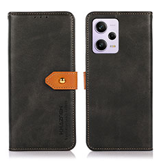 Funda de Cuero Cartera con Soporte Carcasa N07P para Xiaomi Redmi Note 12 Explorer Negro