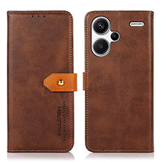 Funda de Cuero Cartera con Soporte Carcasa N07P para Xiaomi Redmi Note 13 Pro+ Plus 5G Marron