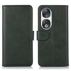 Funda de Cuero Cartera con Soporte Carcasa N08P para Huawei Honor 90 5G Verde