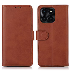 Funda de Cuero Cartera con Soporte Carcasa N08P para Huawei Honor X6a Marron