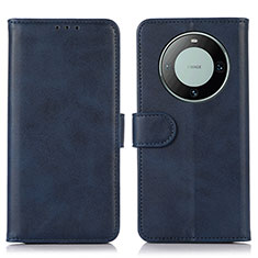 Funda de Cuero Cartera con Soporte Carcasa N08P para Huawei Mate 60 Azul