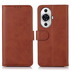 Funda de Cuero Cartera con Soporte Carcasa N08P para Huawei Nova 11 Pro Marron