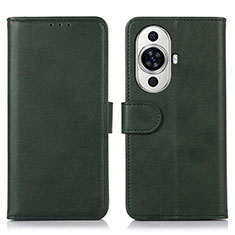 Funda de Cuero Cartera con Soporte Carcasa N08P para Huawei Nova 11 Pro Verde