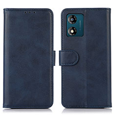 Funda de Cuero Cartera con Soporte Carcasa N08P para Motorola Moto E13 Azul