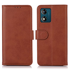 Funda de Cuero Cartera con Soporte Carcasa N08P para Motorola Moto E13 Marron