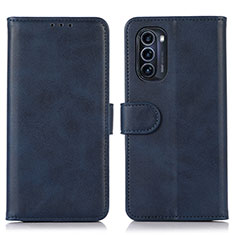 Funda de Cuero Cartera con Soporte Carcasa N08P para Motorola Moto G52j 5G Azul