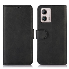 Funda de Cuero Cartera con Soporte Carcasa N08P para Motorola Moto G53y 5G Negro