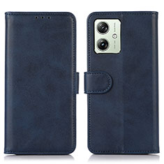 Funda de Cuero Cartera con Soporte Carcasa N08P para Motorola Moto G54 5G Azul