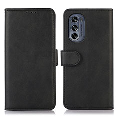 Funda de Cuero Cartera con Soporte Carcasa N08P para Motorola Moto G62 5G Negro