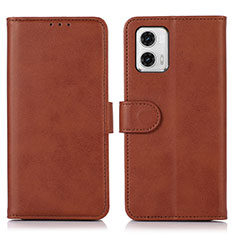 Funda de Cuero Cartera con Soporte Carcasa N08P para Motorola Moto G73 5G Marron