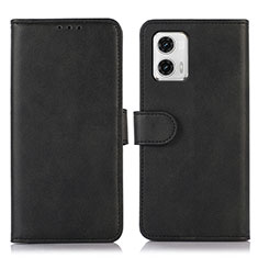 Funda de Cuero Cartera con Soporte Carcasa N08P para Motorola Moto G73 5G Negro