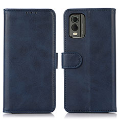 Funda de Cuero Cartera con Soporte Carcasa N08P para Nokia C210 Azul