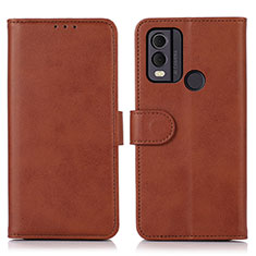 Funda de Cuero Cartera con Soporte Carcasa N08P para Nokia C22 Marron