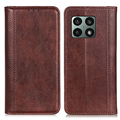 Funda de Cuero Cartera con Soporte Carcasa N08P para OnePlus 10 Pro 5G Marron