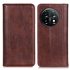 Funda de Cuero Cartera con Soporte Carcasa N08P para OnePlus 11 5G Marron