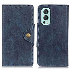 Funda de Cuero Cartera con Soporte Carcasa N08P para OnePlus Nord 2 5G Azul