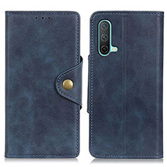 Funda de Cuero Cartera con Soporte Carcasa N08P para OnePlus Nord CE 5G Azul