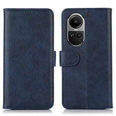 Funda de Cuero Cartera con Soporte Carcasa N08P para Oppo Reno10 5G Azul