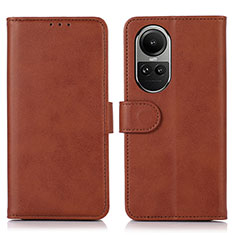 Funda de Cuero Cartera con Soporte Carcasa N08P para Oppo Reno10 5G Marron