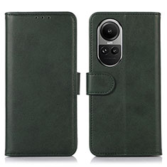 Funda de Cuero Cartera con Soporte Carcasa N08P para Oppo Reno10 5G Verde