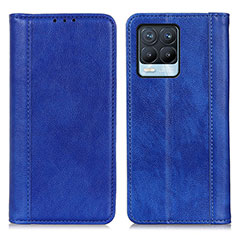 Funda de Cuero Cartera con Soporte Carcasa N08P para Realme 8 4G Azul