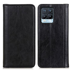 Funda de Cuero Cartera con Soporte Carcasa N08P para Realme 8 Pro Negro