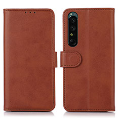 Funda de Cuero Cartera con Soporte Carcasa N08P para Sony Xperia 1 IV SO-51C Marron