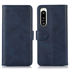 Funda de Cuero Cartera con Soporte Carcasa N08P para Sony Xperia 5 IV Azul