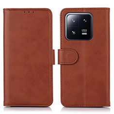 Funda de Cuero Cartera con Soporte Carcasa N08P para Xiaomi Mi 13 5G Marron