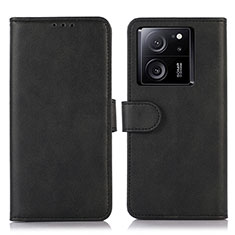 Funda de Cuero Cartera con Soporte Carcasa N08P para Xiaomi Mi 13T 5G Negro