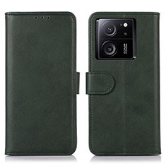 Funda de Cuero Cartera con Soporte Carcasa N08P para Xiaomi Mi 13T 5G Verde