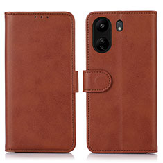 Funda de Cuero Cartera con Soporte Carcasa N08P para Xiaomi Poco C65 Marron