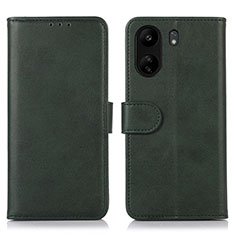 Funda de Cuero Cartera con Soporte Carcasa N08P para Xiaomi Poco C65 Verde