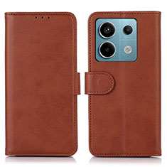 Funda de Cuero Cartera con Soporte Carcasa N08P para Xiaomi Redmi Note 13 Pro 5G Marron