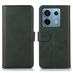 Funda de Cuero Cartera con Soporte Carcasa N08P para Xiaomi Redmi Note 13 Pro 5G Verde