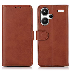 Funda de Cuero Cartera con Soporte Carcasa N08P para Xiaomi Redmi Note 13 Pro+ Plus 5G Marron