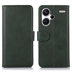 Funda de Cuero Cartera con Soporte Carcasa N08P para Xiaomi Redmi Note 13 Pro+ Plus 5G Verde