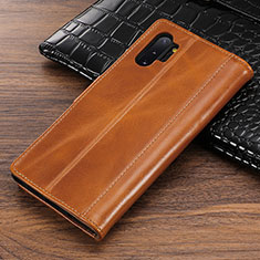 Funda de Cuero Cartera con Soporte Carcasa P01 para Samsung Galaxy Note 10 Plus Naranja