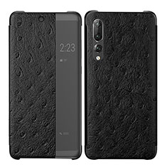 Funda de Cuero Cartera con Soporte Carcasa P02 para Huawei P20 Pro Negro