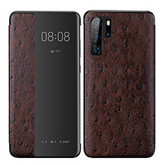 Funda de Cuero Cartera con Soporte Carcasa P02 para Huawei P30 Pro Marron