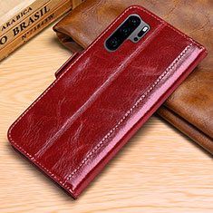 Funda de Cuero Cartera con Soporte Carcasa P03 para Huawei P30 Pro New Edition Rojo