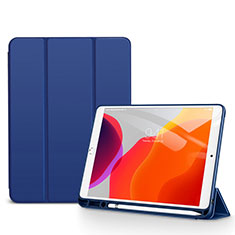 Funda de Cuero Cartera con Soporte Carcasa para Apple iPad 10.2 (2019) Azul