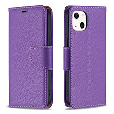 Funda de Cuero Cartera con Soporte Carcasa para Apple iPhone 13 Mini Morado