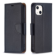 Funda de Cuero Cartera con Soporte Carcasa para Apple iPhone 14 Negro