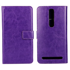 Funda de Cuero Cartera con Soporte Carcasa para Asus Zenfone 2 ZE551ML ZE550ML Morado