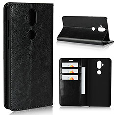 Funda de Cuero Cartera con Soporte Carcasa para Asus Zenfone 5 Lite ZC600KL Negro