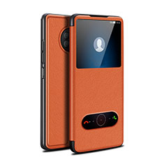 Funda de Cuero Cartera con Soporte Carcasa para Huawei Enjoy 20 Plus 5G Naranja