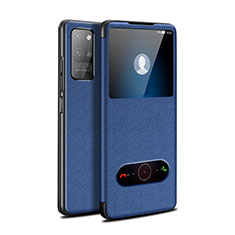 Funda de Cuero Cartera con Soporte Carcasa para Huawei Honor Play4 Pro 5G Azul