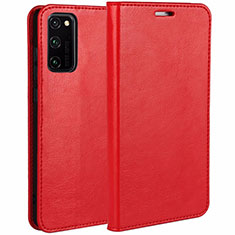 Funda de Cuero Cartera con Soporte Carcasa para Huawei Honor View 30 Pro 5G Rojo